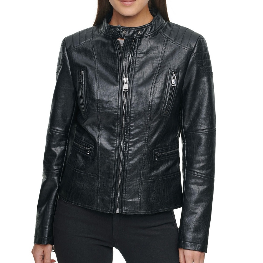 Kenneth Cole Faux-Leather Moto Jacket